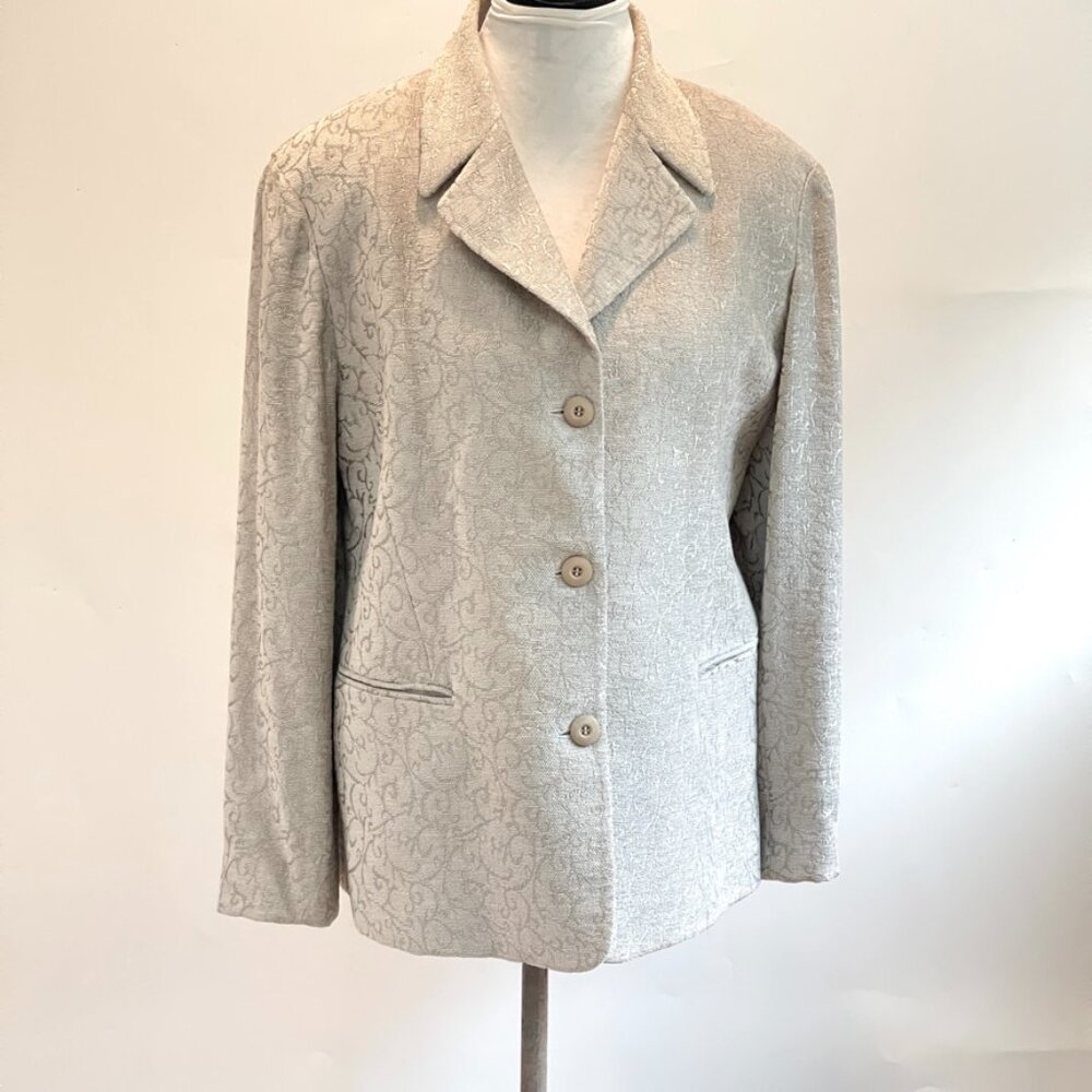 Vintage Emanuel Blazer/Jacket in Cream Chenille JacquardWomen 16